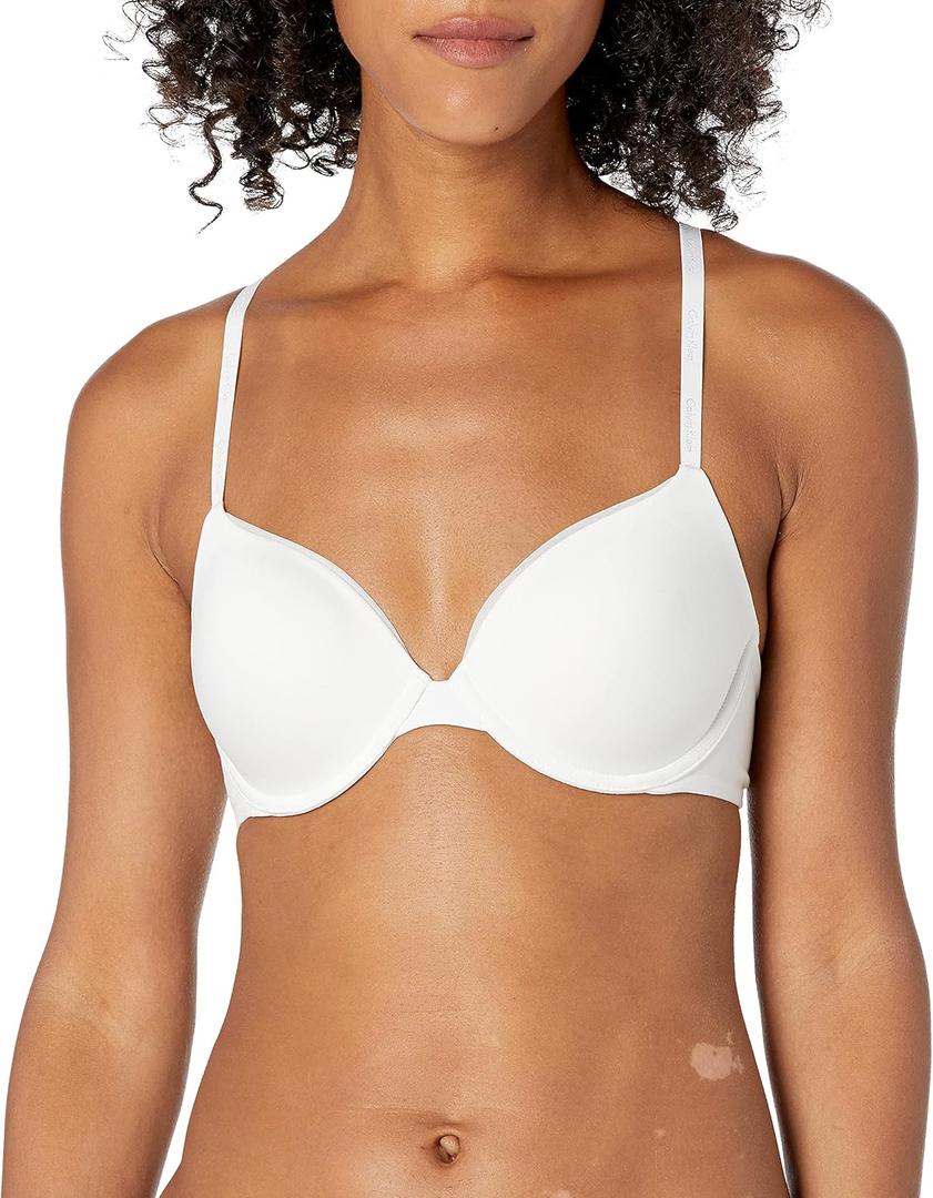 Calvin Klein Womens Constant Convertible Strap Lightly Lined Demi Bra (36C, White)