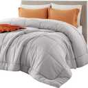 Bedsure Comforter Duvet Insert - Quilted Comforters Queen Size, All Season Duvet, GentleSoft Down Alternative Bedding, with 8 Tabs, Gifts for Women/Men, Light Grey, Queen 88 x 88 Inches