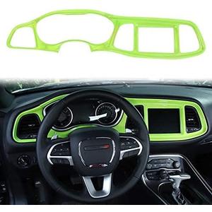Voodonala for Challenger Center Consoles Dash Board Dashboard Instrument Protecter Cover Trim Garnish for 2015-2024+ Dodge Challenger Interior Accessories ABS Green, 4pcs