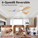 Livory 52 Wood Smart Flush Mount Ceiling Fans with Lights and Remote,Quiet DC Motor,Outdoor Indoor Ultra Low Profile Ceiling Fan works with Alexa WIFI APP,Modern White Ceiling Fan for Bedroom Patio