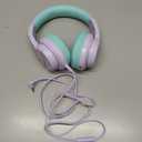 iClever HS19 Kids Headphones for School with Microphone, Safe Volume Limiter 74/85dBA, Over-Ear Girls Boys Headphones for Kids with FunShare Foldable Wired for iPad/Travel (Purple)