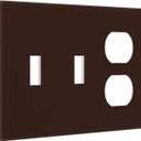 Coffee Brown 3 Gang 2 Toggle 1 Duplex Combination Light Switch Plate Decorative Triple Toggle Wall Plate Cover Electrical Faceplate Switch Face Plate