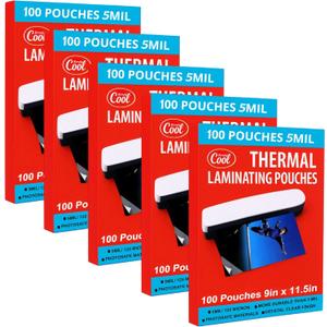 Simply Cool 5 Mil Thermal Laminating Sheets Pouches 500ct 9 x 11.5 Inch