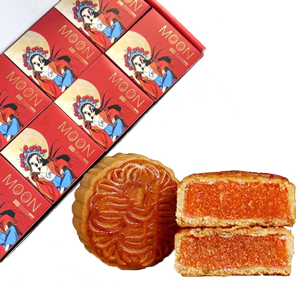 8Pc Orange Fruit Moon Pies,Tiramisu Cake, Chinese Cookies - Traditional And Modern Flavors - Perfect For Mid-Autumn Festival Celebrations!, November 27/2025