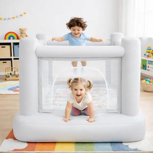Dream Castle Mini Bounce House,Electric Pump Toddler Bounce House for Kids 3-6 Kid,Indoor or Outdoor Playhouse,Bouncy Castle Commercial PVC Materials