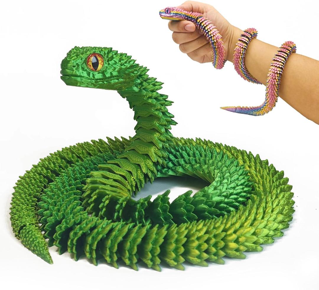 3D Printed Snake, 30 Inch Articulated 3D Printed Animals Snake Toys, Like Movable Snakes Realistic Slithering Design, Halloween Decor, Christmas Toy 2025