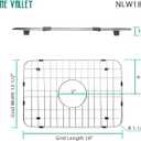 Serene Valley Sink Grid 18" X 12-1/2", Centered Drain with Corner Radius 1-1/2", NLW1812C