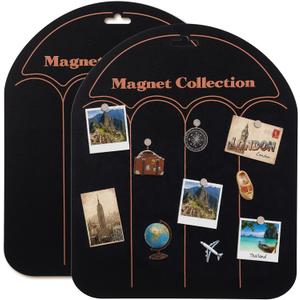 Junkin 2 Pcs Magnetic Board for Wall 9" x 11" Magnet Bulletin Memo Board Wall Mount Display Sheet for School Classroom Travel Souvenir Magnets Notes Photos Home Office Supplies