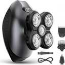 Electric Razor for Men, Head & Body Hair Shaver for Men, Cordless Rechargeable Wet/Dry Bald Head & Groin Waterproof Razor with Rotary Blades,Clippers, Beard Trimmer,Nose Trimmer, Brush (Gray)