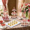 EI 10Pack White Cake Stand Serving Trays for Party,Dessert Table Display Set,3 Tier Cupcake Stands Appetizer Trays for Birthday Wedding Anniversary