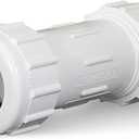 Midline Valve 582DD112 PVC Compression Coupling Pipe Fitting; White Plastic 1-1/2 in.