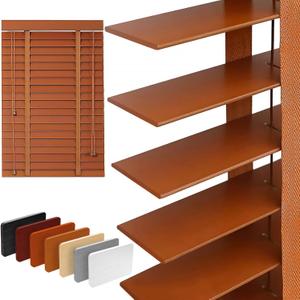 2" Slats Wood Blinds for Indoor Windows: Solid Wooden Blackout Blinds & Shades, Black Out Privacy Horizontal Blinds for Home Bedroom Bathroom Living Room Windows and Doors 22.5" WX48 H Warm Brown