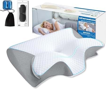 WRSFXV 2026 New Pillow Breathable 100% Memory Foam, 2 in 1 Memory Foam Pillows, Not Stuffy, Lightweight for Side & Back Sleepers (White)