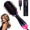 4-in-1 Hair Dryer Brush - Ionic Ceramic Titanium Brush Blow Dryer Hot Air Styler for Frizz-Free Blowouts, Salon Volumizer & Straightener with ALCI Safety Plug, 3 Heat Settings