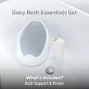 Angelcare Baby Bath Support (Gray) Bundle with Bath Rinser | Soft Touch Newborn Bath Seat, Tear-Free Rinsing, Baby Bath Essentials