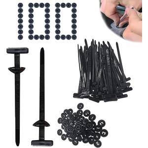 100pcs Nylon Universal Cable Tie Buckle, 2025 New Heavy Duty Self-Locking Nylon Zip Ties Holder, Multipurpose Plastic Cable Ties Tool for Car Daily Repair Quick Fix