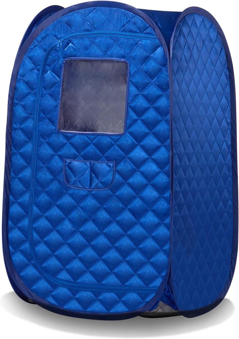 Portable Sauna Tent, Foldable One Person Full Body Spa for Detox Therapy Without Steamer- Blue
