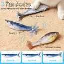 Cat Toys Flopping Fish 3 Pack Rechargeable Cat Toys Interactive for Indoor Exercise with Catnip, Moving Cat Toy 3 Flapping Mode 7.1 Inches Electric Realistic Plush Wiggle Fish