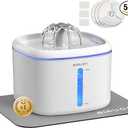 Cat Water Fountain, 2.5L/84oz Pet Water Fountain for Cats Inside, Cat Fountain for Drinking with Ultra Quiet Pump(≤20dB)& LED Blue Light - for Pets , Set name: white+3Filters-cushion