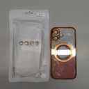 Misscase for iPhone 17 Magnetic Glitter Case Compatible with MagSafe,Full Protection Slim Shockproof Anti-Scratch Case with Camera Lens Protector Plating Bling Dust-Proof Net for Women Orange