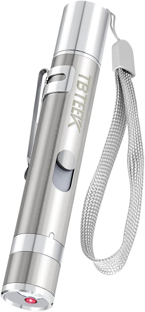 TBTeek Cat Toys, Rechargeable, 3 Light Modes & 5 Fun Patterns, Portable Interactive Kitten Pet Dog Cat Mouse Toy for Fun Chase Play Exercise (1Pc Red Light)