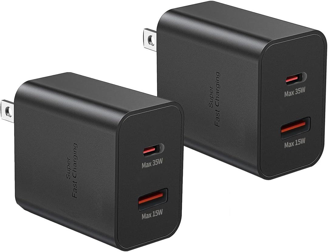 for Samsung 35W Dual Port Wall Charger USB C Adapter, (35W+15W) Super Fast Charging Block Charger for Samsung Galaxy S22 S23 S21 Ultra/S21/S21+/S20/S20+/S20 Ultra/Note 10/Galaxy Buds Watch, EP-TA220