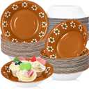 50Pcs 16 oz Platos De Barro Mexicanos Paper Bowls Mexican Party Decorations Terracotta Clay Pottery Soup Bowls Snack Dessert Bowl Mexican for Wedding Carnival Family Gatherings Birthday Party Supplies