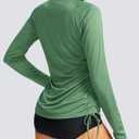 SANTINY Women's UPF50+ Rash Guard SPF Long Sleeve Swimsuits Top UV Sun Protection Swim Shirts for Woman (Green, M)