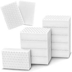 10 Pack Magic Sponge Eraser 3X Thick and Long Lasting Melamine Cleaning Sponges in Bulk - Multi Surface Scrubber Foam Cleaning Pads - Bathtub, Floor, Baseboard, Bathroom, Wall Cleaner （3.9*2.5*1.1in）