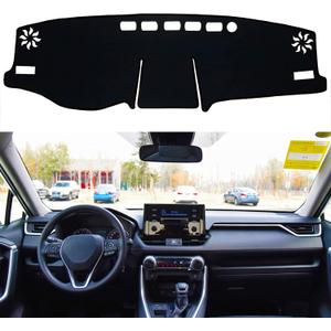 SENSHINE for Toyota RAV4 Accessories 2019 2020 2021 2022 2023 2024 2025 Dashboard Cover Center Console Cover Dash Mat Carpet Protector Sunshield Cover Custom Fit, Black Trim