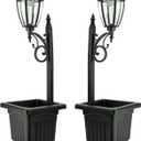 Sun-Ray Kambria Multi Function 2-Piece Set of Solar Lights with Posts, Ground Stakes, Planters, & Wall Mount Hardware, Outdoor Lights for Patio, Porch, Deck, Yard, 2-Piece Pack