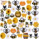 Hotop 48 Pcs Bee Iron on Patches Honeybee Patch Backpacking Sew on Embroidered for Jeans Jackets Clothes Backpack Cap DIY Crafts Sew Making