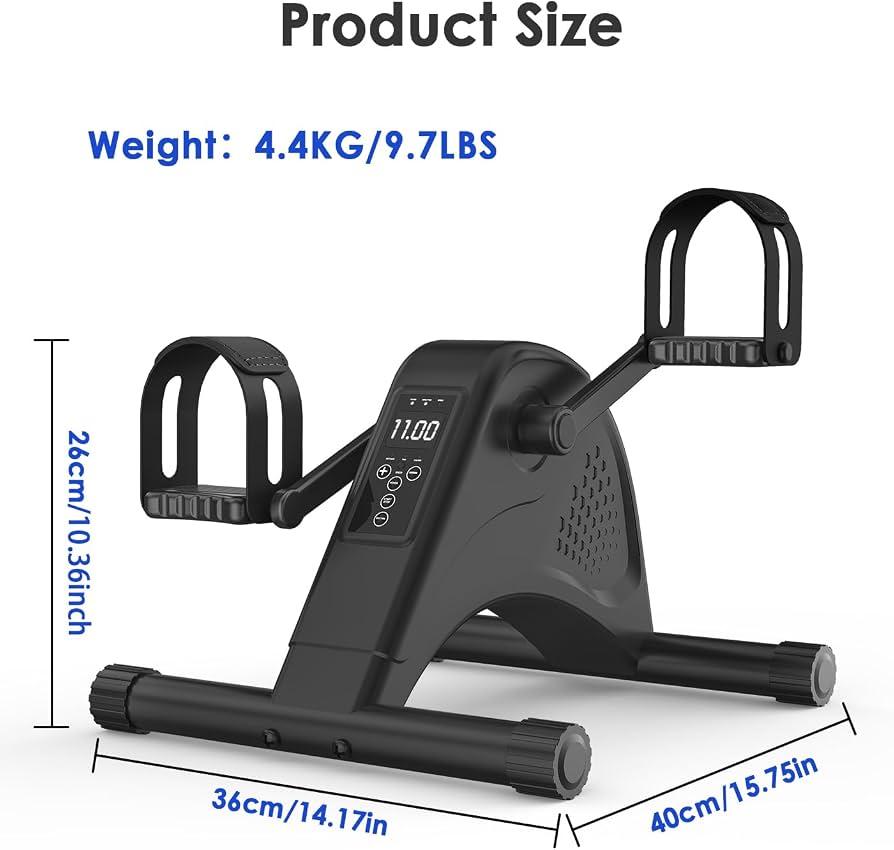 Under Desk Bike Pedal Exerciser for Seniors, Quiet Electric Mini Exercise Bike, Use for Arm & Leg Recovery, Physical Therapy, Motorized Foot Pedal Exercise Machine With 1 - 12 Adjustable Speeds(Black)