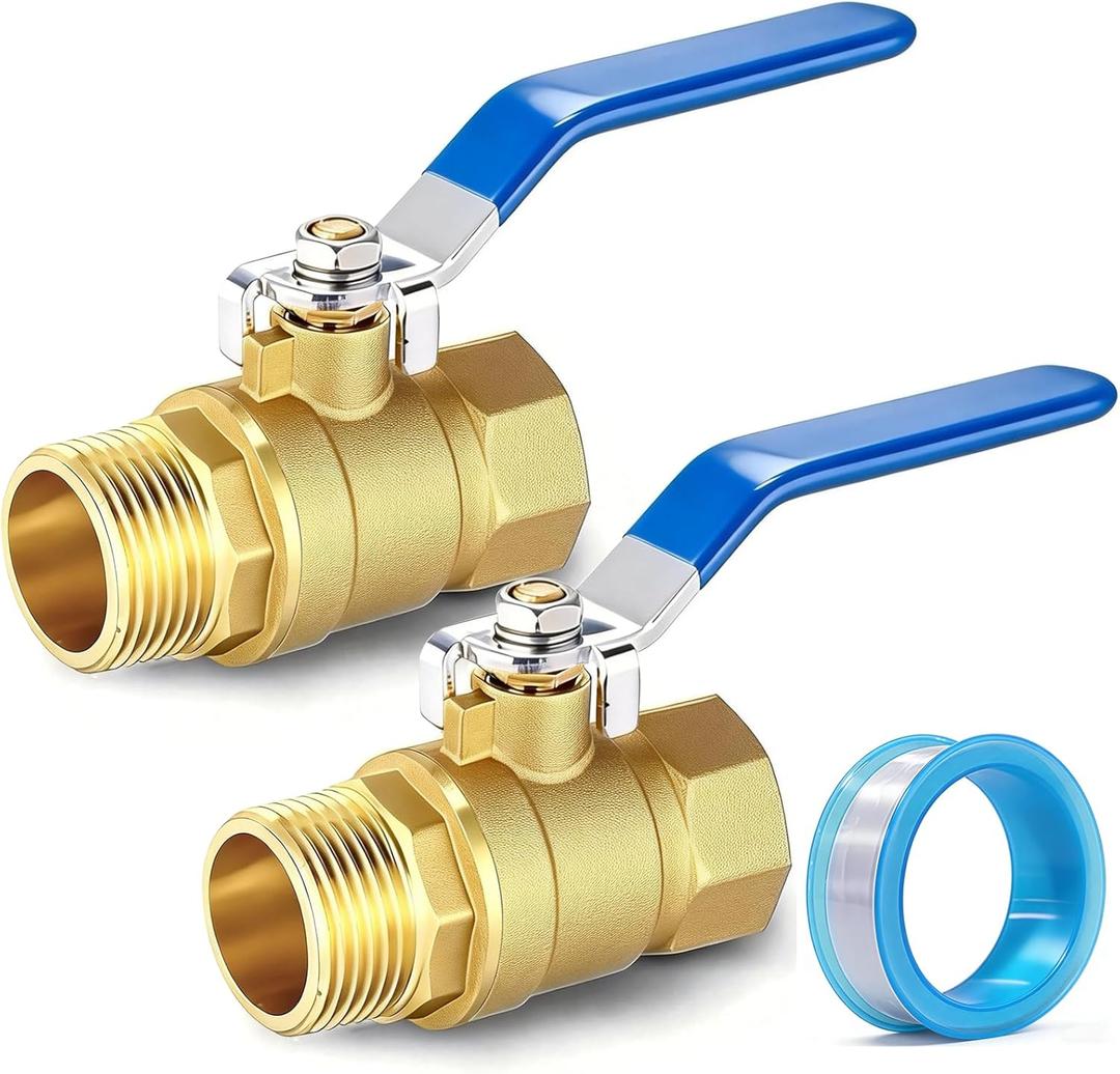 1 inch NPT Brass Ball Valve-Heavy Duty Forged Brass Shut Off Valve Fitting with Female to Male NPT Thread Full Bore Port & 1/4 Turn Long Handle, for Water Oil Gas, Flow & Direction Control