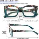 REAVEE Oversized Square Reading Glasses for Women, Blue Light Blocking Large Frame Computer Readers Spring Hinge, 1.75 x