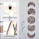 Jetec 5 Pcs Moon Phase Wall Art Decor Wall Pediments Hanging Wooden Phase Spiritual Bedroom Nordic Boho Lunar Aesthetic Art for Living Room Dorm Apartment Ornament(Dark Brown,15.75 Inch, Botanical)