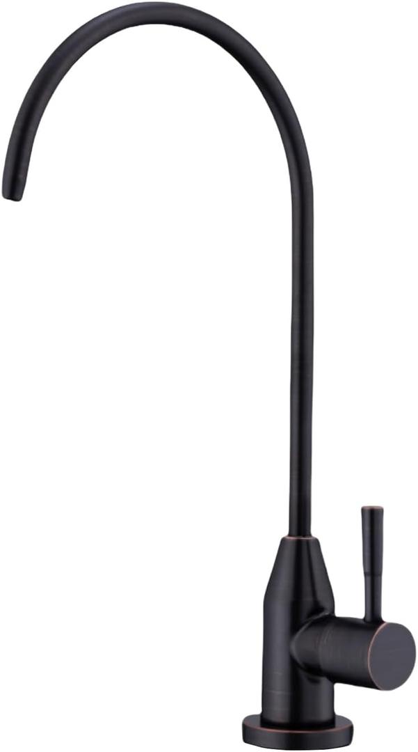 Drinking Water Faucet, Modern Stainless Steel Oil Rubbed Bronze RO Faucet for Under Sink Water Filter System (02)