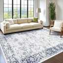 COZYLOOM Area Rug Living Room Rugs 5x7 Washable Modern Soft Stain Resistant Indoor Floor Non Slip Accent Carpet for Bedroom Nursery Playroom Dining Room Office Dorm Home House（Blue）