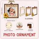 2 x Gifts for Mom from Daughter Son - Mothers Day Mom Picture Frame Ornament, 3-Layered Wooden Photo Holder for Car Hanging Accessories - Birthday Present for Mama, Nana, Mother in Laws