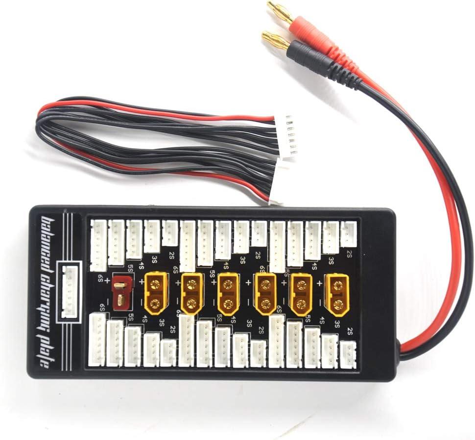 XT60 Parallel Charging Board 2S-6S Lipo Battery Charger Plate with 4mm Bullet Banana Connector Plug for Imax B6 B6AC Charger