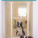 No Pawblems 55" Extra Tall Pet Gate for Cat/Dog, 29-40" Wide Auto Close Tall Dog Gate, 1.37" Ultra Narrow Spacing, NO Drilling Pressure Mounted for Doorways/Hallways, White