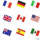 50 Countries International World Stick Flag,Hand Held Small Mini National Pennant Flags Banners On Stick,Party Decorations for Parades,Olympic,World Cup,Bar,School Sports Events,Festival Celebrations