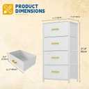 DWVO Dresser with 4 Drawers - Fabric Storage Tower, Organizer Unit for Living Room, Hallway, Closets