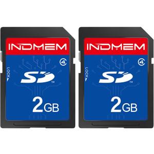 INDMEM 2 Pack SD Card 2GB Class 4 Flash Memory Card 2G SLC Stanard Secure Digital Cards (2PC)