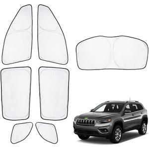 T TGBROS Window Sunshade for 2014-2023 Jeep Cherokee Side Rear Window Shade Privacy Car Sun Shades Foldable Blocks UV Rays Keeps Your Vehicle Cool 7PCS (Not for Grand Cherokee) (2014-2023 Jeep Cherokee 7PCS)