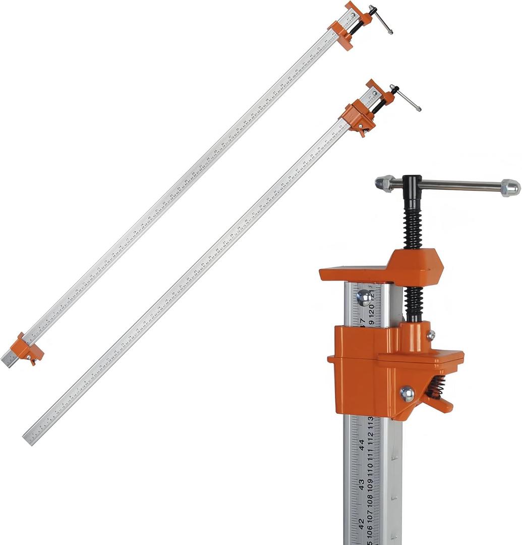 FEIRONG 48-inches Bar Clamps with 2-Pack, 330LB Load Limit with Built-in Ruler, 90 Angled Jaws for DIY Projects & Cabinet Installation