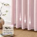 MIULEE Faux Linen Curtains 84 Inch Length 2 Panels Natural Light Pink Semi Sheer Curtain with Back Tab Rod Pocket, Light Filtering Window Privacy Burlap Drapes for Living Room Bedroom 42W x 84L