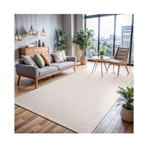 CAMILSON Easy Jute Rug 8x10, Indoor Outdoor Off-White Farmhouse Area Rugs for Living Room Patio and Kitchen Rug, Solid Woven Design, Easy-Cleaning, Non Slip Washable Outside Carpet Alfombras (8 x 10)