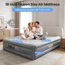 Air Mattress Queen with Built in Pump, 18'' Raised Inflatable Bed, 660lb Support Blow Up Mattress, 3 Mins Quick Self-Inflating for Home, Guest & Camping