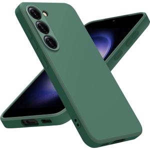 Vanjua Case for Samsung Galaxy S23 (Only), Stylish Liquid Silicone Slim Full-Body Protective Cover Compatible with Samsung Galaxy S23 5G 6.1 Inch Phone Case (Dark Green)